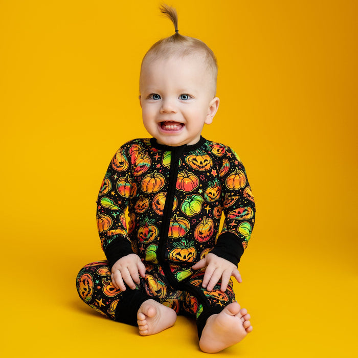 Halloween | Spooky Pumpkins | Bamboo Zipper Pajamas