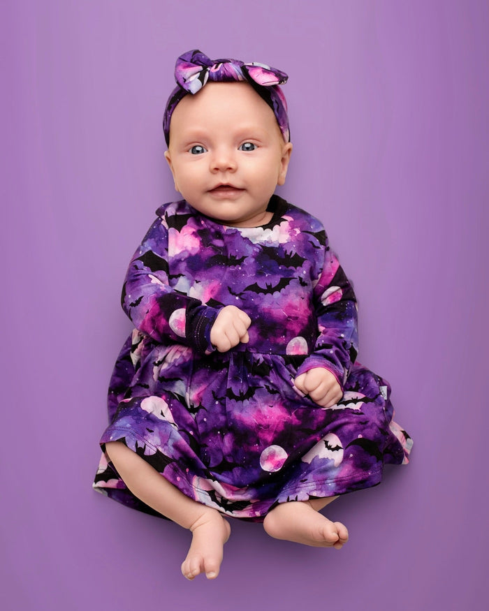 Halloween | Twilight Bats | Bamboo Baby Bodysuit Dress