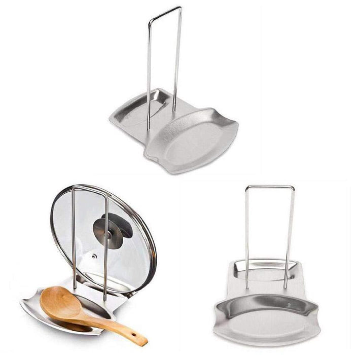 Products hello22 kitchen stainless steel pot cover rack holder with water tray multifunction rack pot lid holders