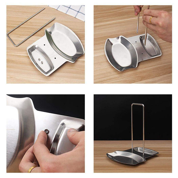 Purchase hello22 kitchen stainless steel pot cover rack holder with water tray multifunction rack pot lid holders