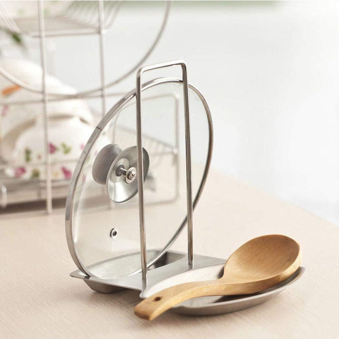 Related hello22 kitchen stainless steel pot cover rack holder with water tray multifunction rack pot lid holders