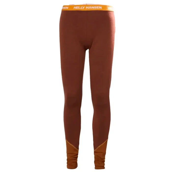 Men's Helly Hansen midweight base layer trousers in rust color, slim fit with Helly Hansen branded waistband, designed for outdoor comfort - SKU: JB1631-NY-S Iron Oxide from  John Bull Clothing