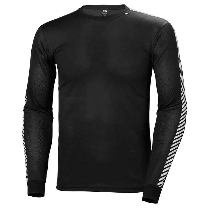Helly Hansen Mens Lifa Stripe Long Sleeve Crew Base Layer - John Bull Clothing Black from  John Bull Clothing