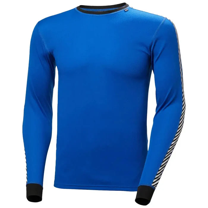 Helly Hansen Mens Lifa Stripe Long Sleeve Crew Base Layer Cobalt Blue Front Cobalt 2.0 from  John Bull Clothing