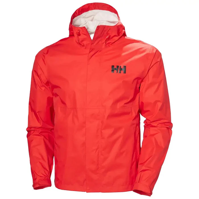 Helly Hansen Mens Loke 2.0 Waterproof Jacket in bright red, featuring a minimalist design and HELLY TECH fabric for waterproof performance. Alert Red from  John Bull Clothing