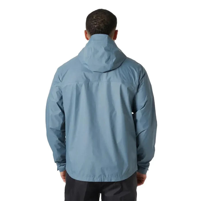 Rear view of model in Helly Hansen Mens Loke 2.0 Waterproof Jacket, highlighting the jacket’s back fit and hood design.  from  John Bull Clothing