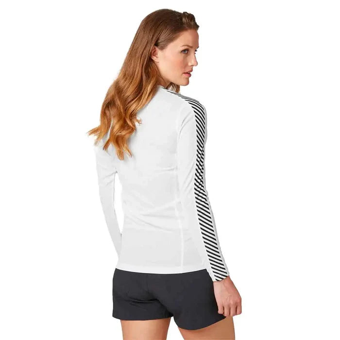 Helly Hansen Womens Lifa Stripe Long Sleeve Crew Base Layer - John Bull Clothing White from  John Bull Clothing