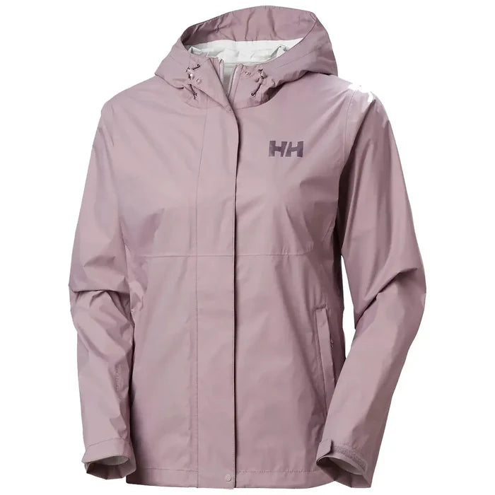 Light purple Helly Hansen Womans Loke 2.0 Waterproof Jacket with adjustable hood and minimalist design for stylish rainwear. Purple Clay from  John Bull Clothing
