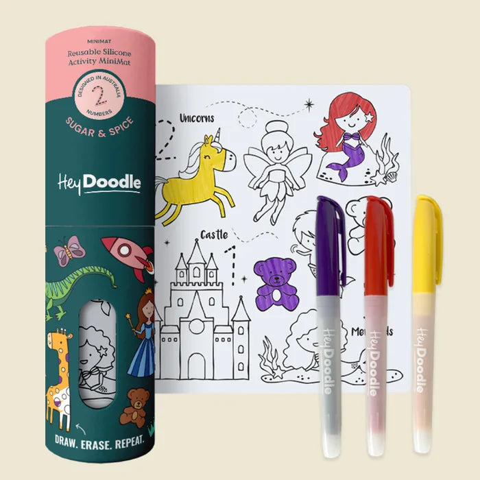 Hey Doodle - Mini Reusable Coloring Mat - Sugar and Spice