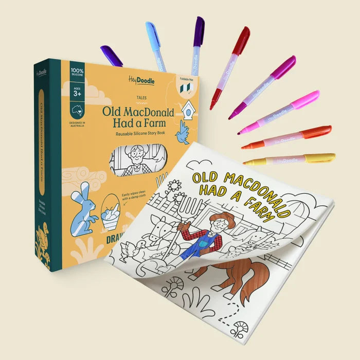 Hey Doodle - Reusable Coloring Book - Old Macdonald Had a Farm