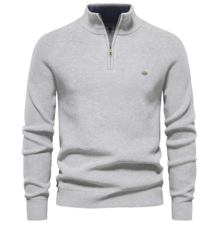 High-collar autumn/winter sweater - AntoniosClothing - LakeBlue