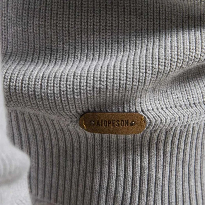High-collar autumn/winter sweater - AntoniosClothing - LakeBlue
