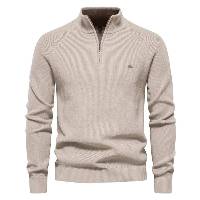 High-collar autumn/winter sweater - AntoniosClothing - Khaki