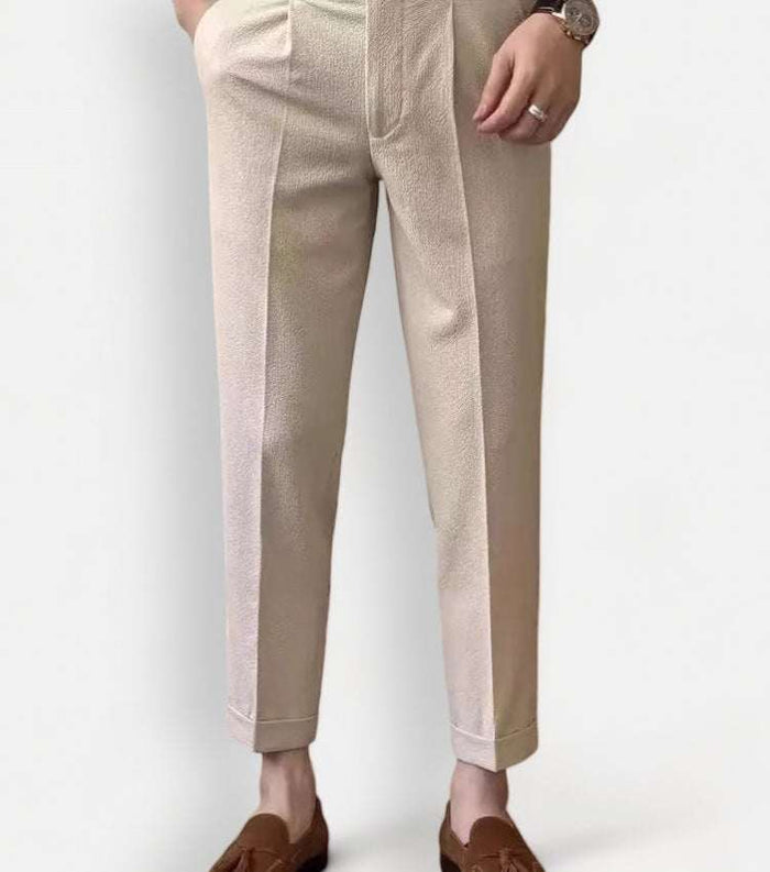 High-waist belt design trousers - AntoniosClothing - Black