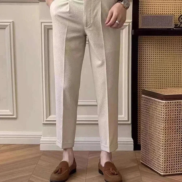 High-waist belt design trousers - AntoniosClothing - Black