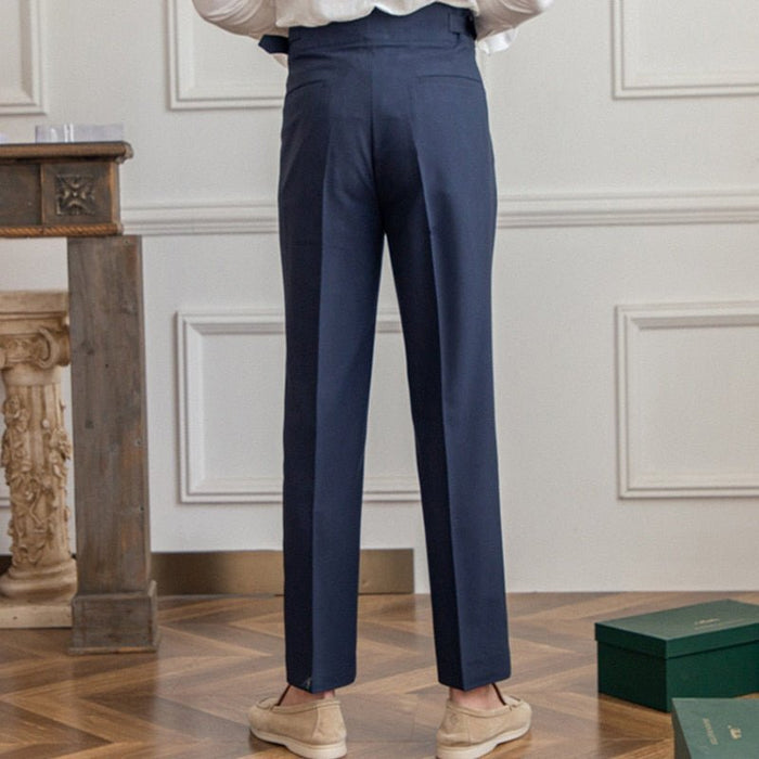 High Waist Business Trousers - AntoniosClothing - Dark Gray