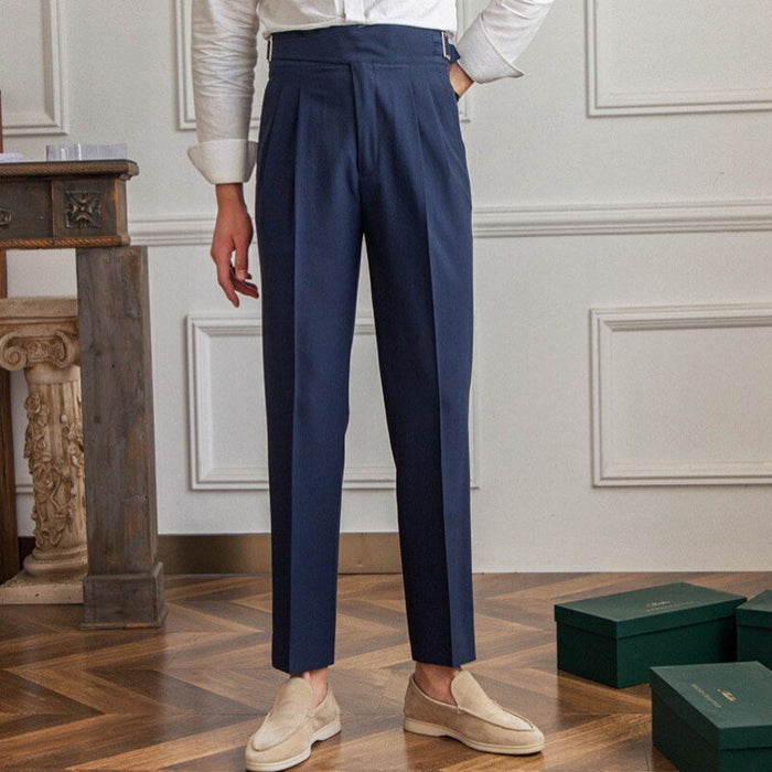 High Waist Business Trousers - AntoniosClothing - Dark Gray