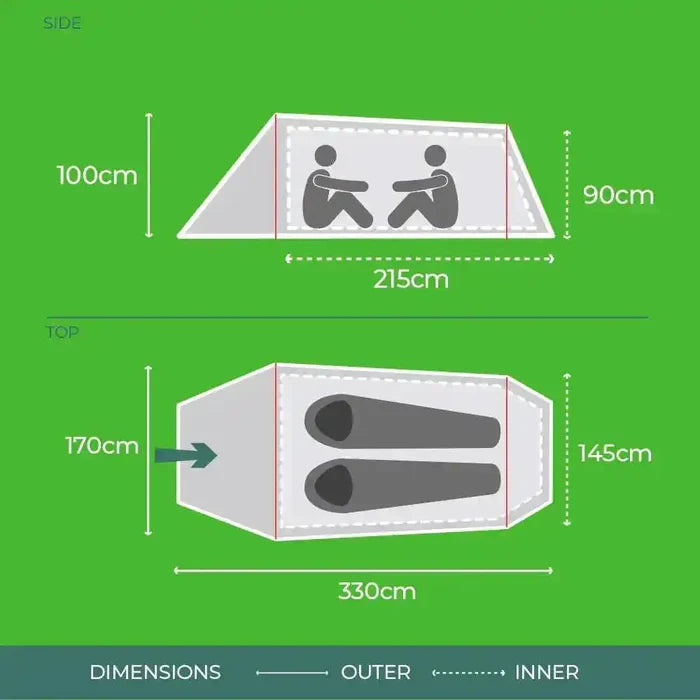 Highlander Blackthorn 2 Person Backpacking Tent - John Bull Clothing  from  John Bull Clothing
