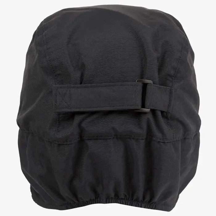 Rear view of Highlander Dry Tech Mountain Waterproof Hat with adjustable strap and elastic band for a secure fit in harsh weather.  from  John Bull Clothing