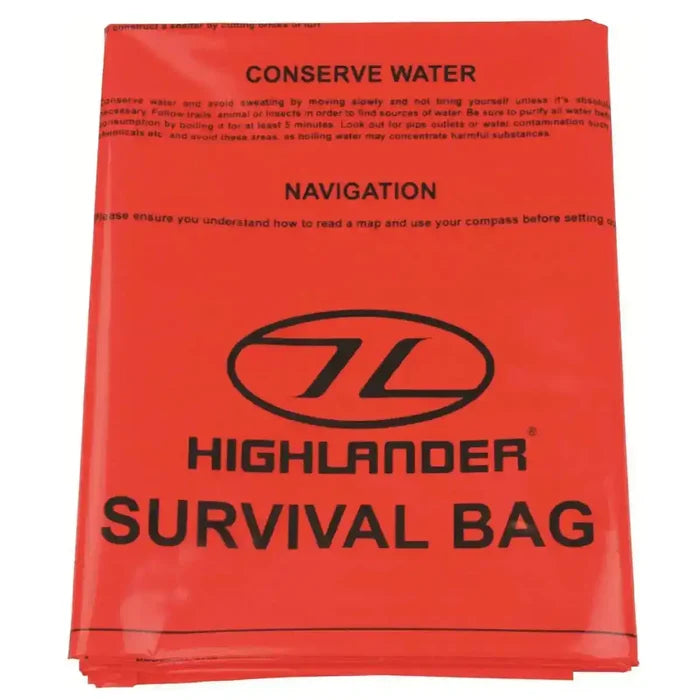 Highlander Emergency Survival Hi-Vis Bivi Bag - John Bull Clothing Orange from  John Bull Clothing