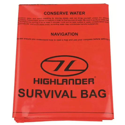 Highlander Emergency Survival Hi-Vis Bivi Bag - John Bull Clothing Orange from  John Bull Clothing