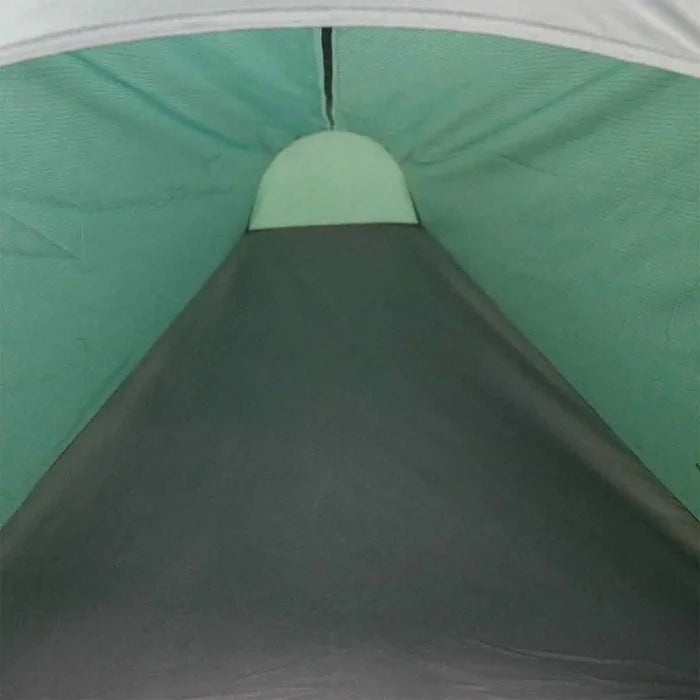 Interior view of Highlander Falcon Bivvy Tent Pine Green showing sleeping space and breathable inner lining.  from  John Bull Clothing