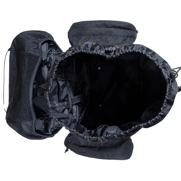 Top-down view of Highlander Forces Elite 66 Litre Rucksack main compartment with drawstring closure and spacious interior.  from  John Bull Clothing