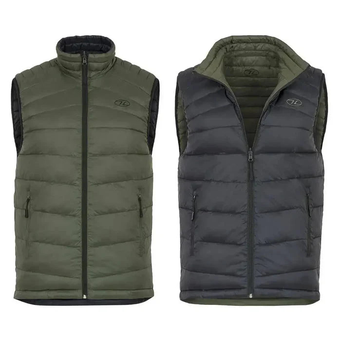 Highlander Mens Reversible Gilet Jacket - John Bull Clothing Olive from  John Bull Clothing
