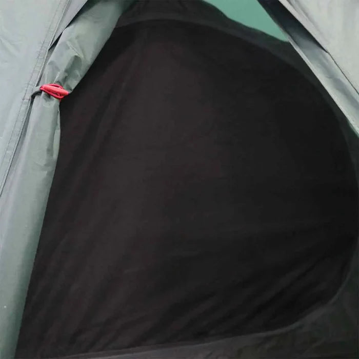 Interior view of Highlander Respite 1 Person Tunnel Tent showing black mesh inner tent for ventilation and insect protection.  from  John Bull Clothing