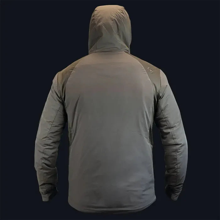 Rear view of Highlander Stoirm Primaloft Thermal Jacket in Multicam, highlighting ergonomic design and weather-resistant fabric.  from  John Bull Clothing