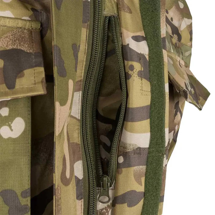 Detailed view of Highlander Typhoon Waterproof Jacket HMTC side zipper, designed for ventilation and ease of wear in outdoor conditions.  from  John Bull Clothing
