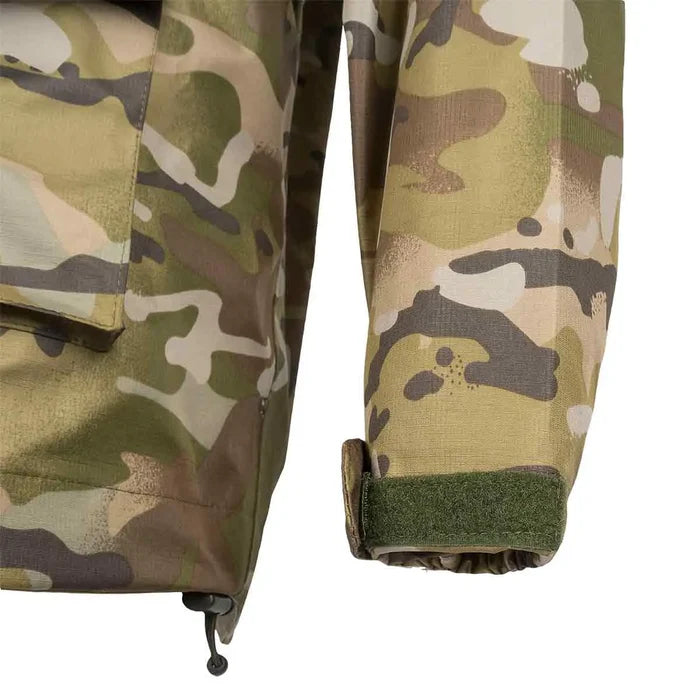 Highlander Typhoon Waterproof Jacket HMTC sleeve cuff with adjustable Velcro strap for a secure and customizable fit in various weather conditions.  from  John Bull Clothing