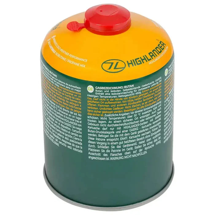 Highlander Valved Camping Gas Cartridge - John Bull Clothing 450g from  John Bull Clothing