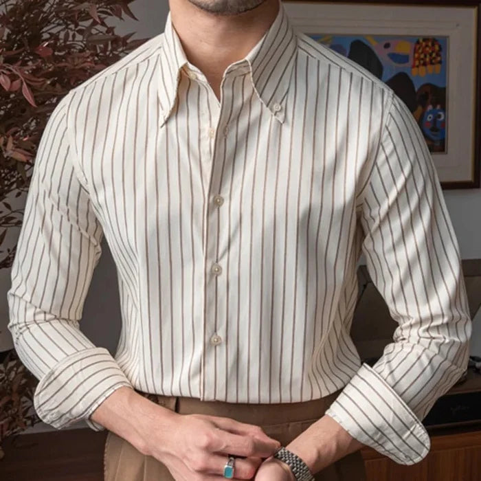 HOMBRE striped shirt - AntoniosClothing - Green