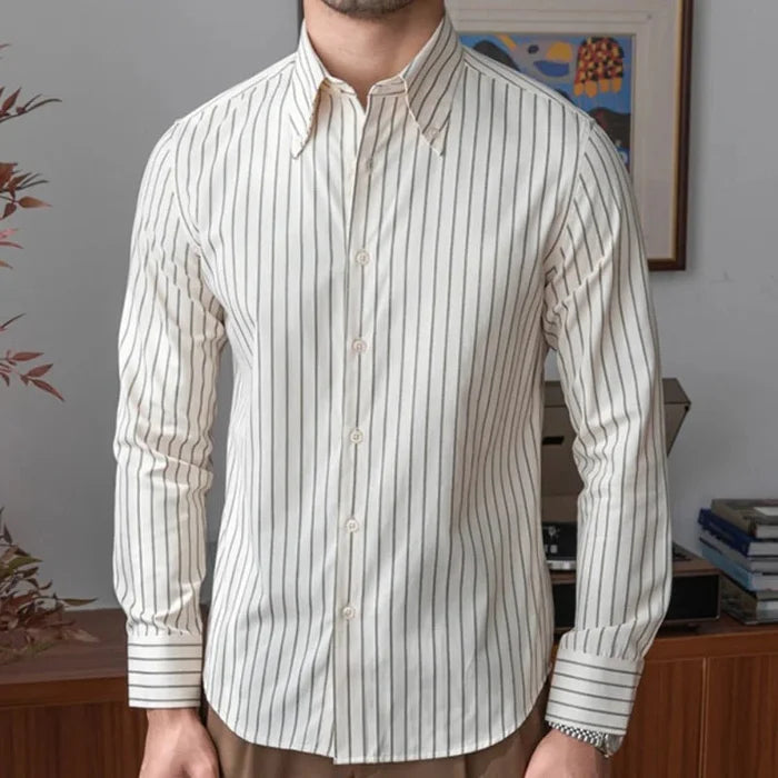 HOMBRE striped shirt - AntoniosClothing - Green