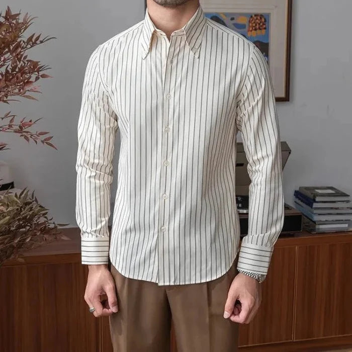 HOMBRE striped shirt - AntoniosClothing - Green