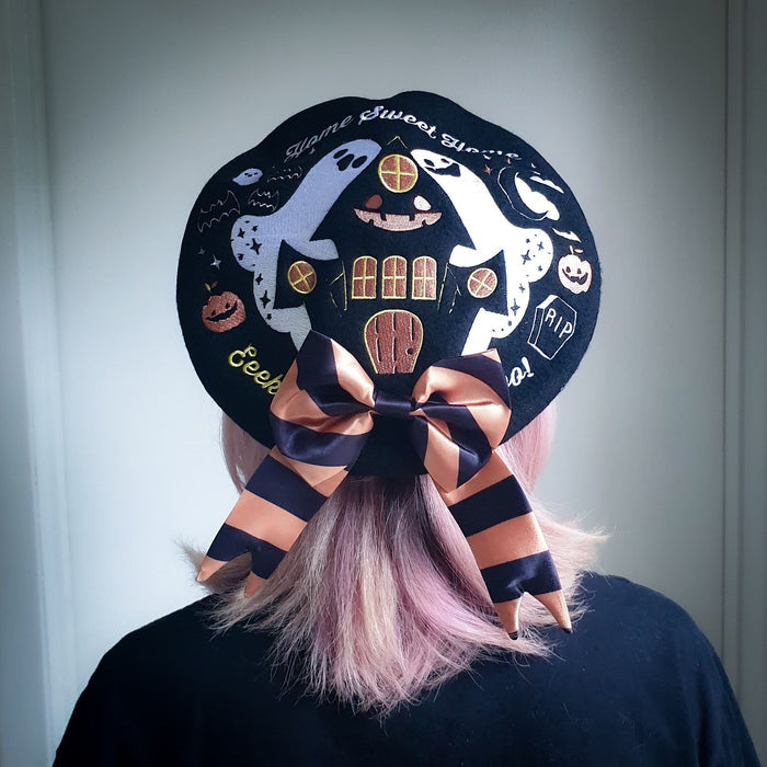 Home Sweet Home Haunted House Wool Beret