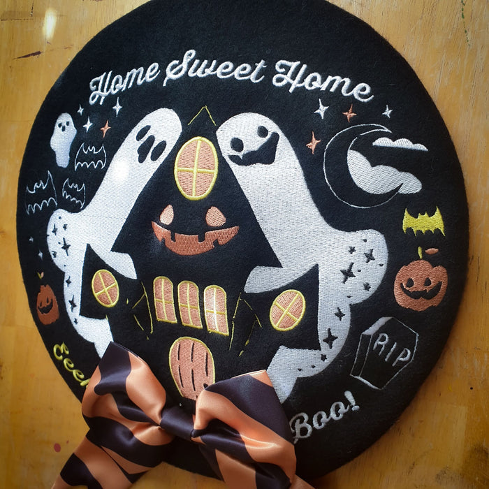 Home Sweet Home Haunted House Wool Beret