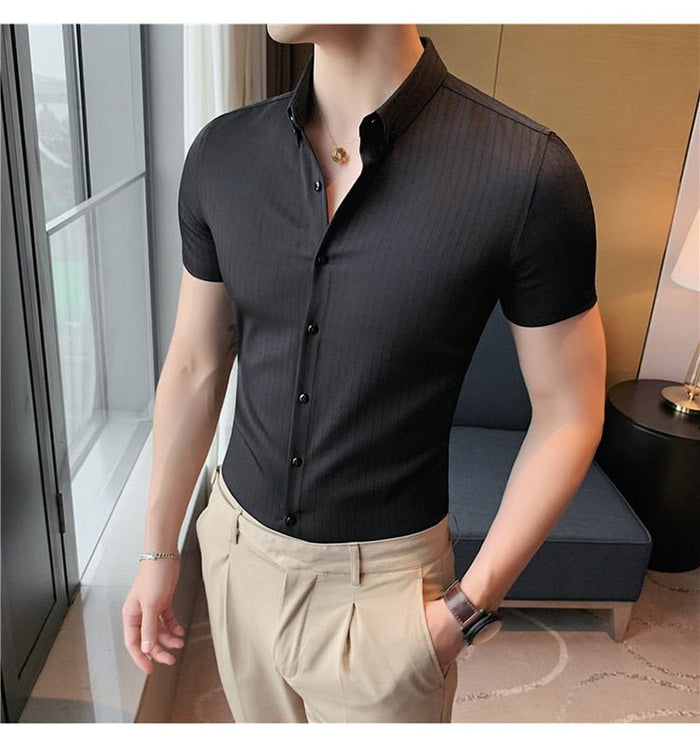 Homme Short Sleeve Shirt - AntoniosClothing - white