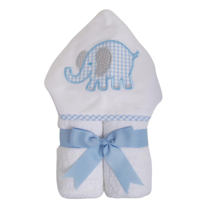 Hooded Towel - Blue Elephant