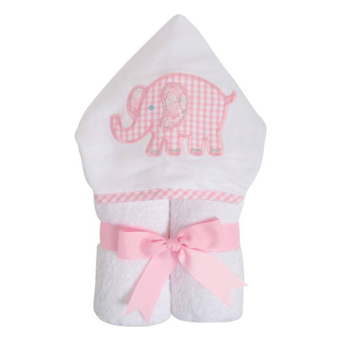 Hooded Towel - Pink Elephant