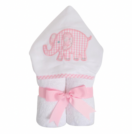 Hooded Towel - Pink Elephant