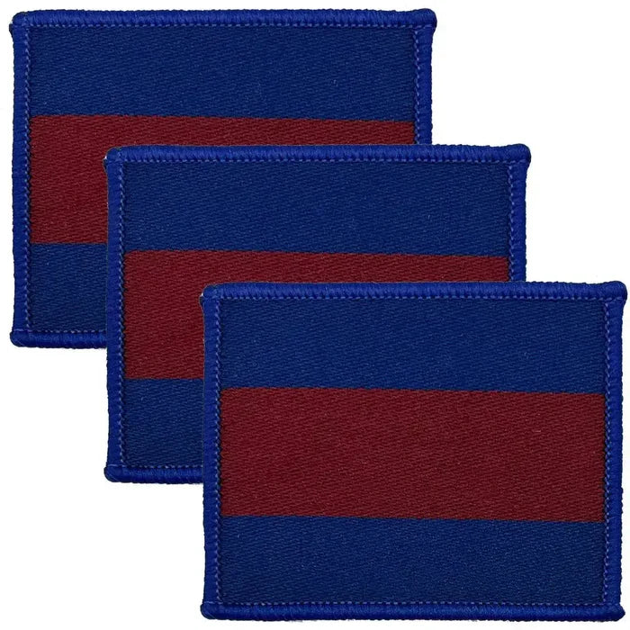 Set of three Household Division TRF patches in blue and red, iron or sew on, for military uniforms by John Bulls. 3 Pack from  John Bull Clothing