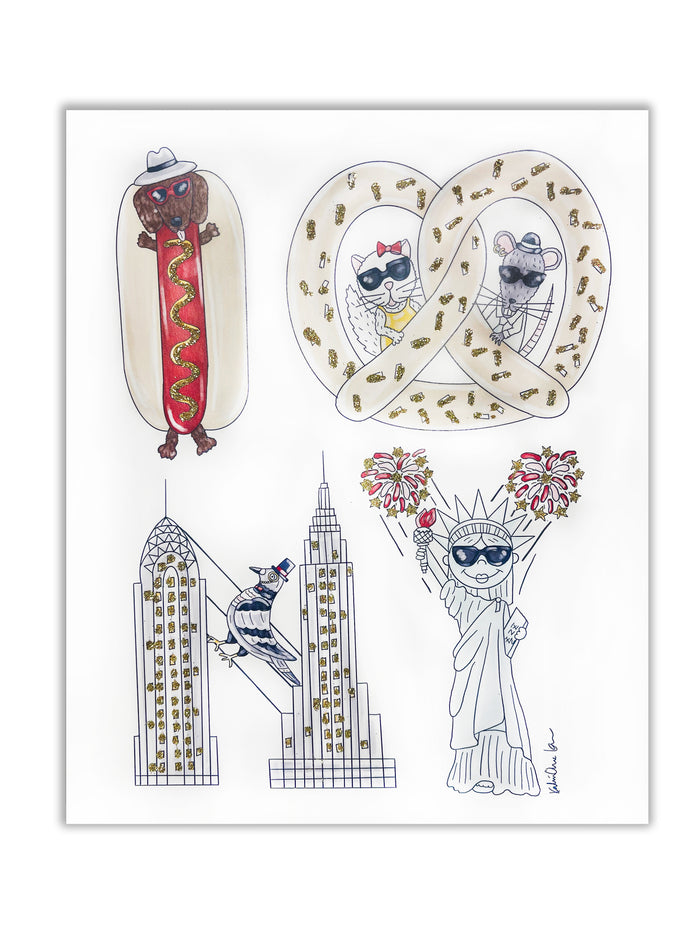 I Pretzel NY Glitter Art Print