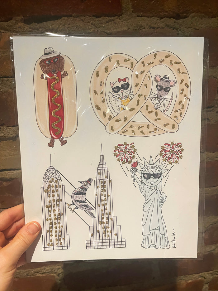 I Pretzel NY Glitter Art Print