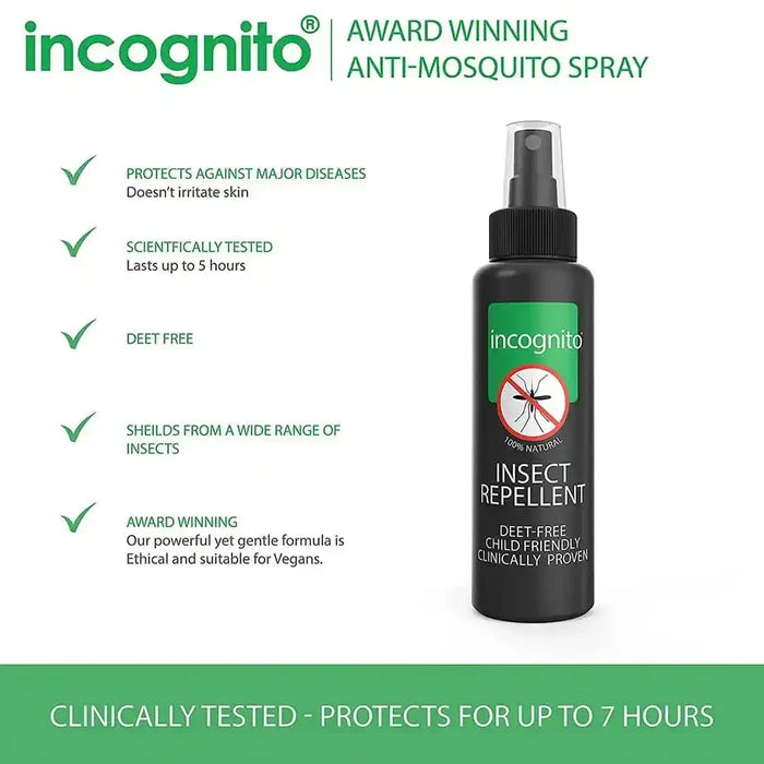 Incognito Deet Free Insect Repellent Spray 100ml - John Bull Clothing  from  John Bull Clothing