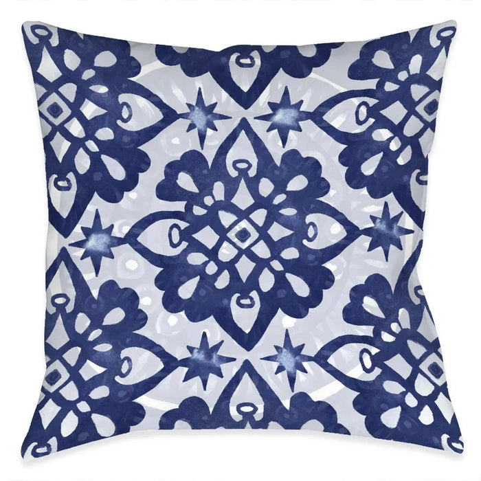 Indigo Shibori Medallion Indoor Decorative Pillow