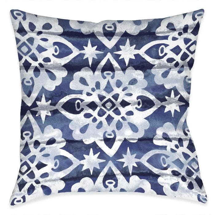 Indigo Shibori Medallion Light Indoor Decorative Pillow