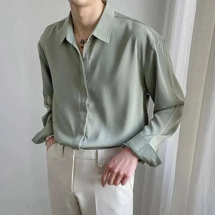 Italian old money summer shirt - AntoniosClothing - Light green
