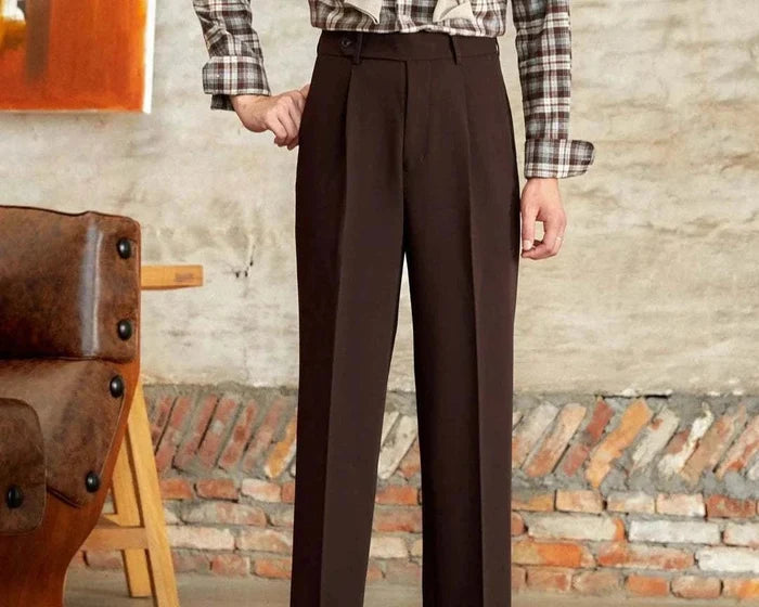 Italian straight style elegant pants - AntoniosClothing - Black